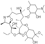 CAS # 161193-44-8, (1R,2R,3R,6R,7S,8S,9R,10R,12R,15R)-7-[(2,6-Dideoxy-3-C-methyl-3-O-methyl-alpha-L-ribo-hexopyranosyl)oxy]-3-ethyl-2,10-dihydroxy-2,6,8,10,12,15-hexamethyl-9-[[3,4,6-trideoxy-3-(dimethylamino)-beta-D-xylo-hexopyranosyl]oxy]-4,16-dioxa-14-azabicyclo[11.2.1]hexadec-13-en-5-one