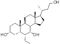 structure of CAS# 1612191-86-2, (3alpha,5beta,6alpha,7alpha)-6-乙基-24-去甲胆烷-3,7,23-三醇