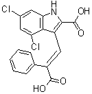 CAS # 161230-88-2, 3-[(1E)-2-Carboxy-2-phenylethenyl]-4,6-dichloro-1H-indole-2-carboxylic acid, MDL 105519