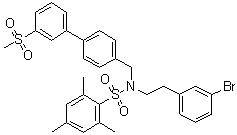 structure of CAS# 1613028-81-1, N-[2-(3-溴苯基)乙基]-2,4,6-三甲基-N-[[3'-(甲基磺酰基)[1,1'-联苯]-4-基]甲基]苯磺酰胺