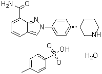 CAS 登录号：1613220-15-7, 2-[4-(3S)-3-哌啶基苯基]-2H-吲唑-7-甲酰胺对甲苯磺酸盐水合物