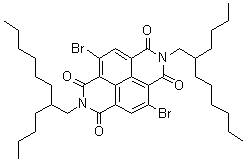 CAS # 1614253-96-1, 4,9-Dibromo-2,7-bis(2-butyloctyl)benzo[lmn][3,8]phenanthroline-1,3,6,8(2H,7H)-tetrone, 2,9-dibromo-6,13-bis(2-butyloctyl)-6,13-diazatetracyclo[6.6.2.04,16.011,15]hexadeca-1,3,8,10,15-pentaene-5,7,12,14-tetrone