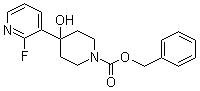structure of CAS# 161610-13-5, 4-(2-Fluoro-3-pyridinyl)-4-hydroxy-1-piperidinecarboxylic acid phenylmethyl ester