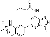 structure of CAS# 1619994-69-2, Ethyl (3-methyl-6-(4-methyl-3-(methylsulfonamido)phenyl)-[1,2,4]triazolo[4,3-b]pyridazin-8-yl)carbamate