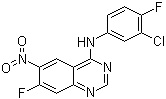 structure of CAS# 162012-67-1, N-(3-Chloro-4-fluorophenyl)-7-fluoro-6-nitro-4-quinazolinamine