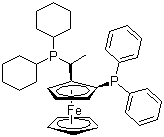 structure of CAS# 162291-02-3, (S)-(+)-1-[(R)-2-(Diphenylphosphino)ferrocenyl]ethyldicyclohexylphosphine