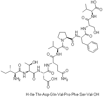 CAS 登录号：162558-10-3, L-异亮氨酰-L-苏氨酰-L-alpha-天冬氨酰-L-谷氨酰胺酰-L-缬氨酰-L-脯氨酰-L-苯丙氨酰-L-丝氨酰-L-缬氨酸