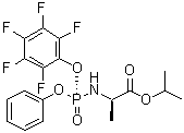 structure of CAS# 1627824-09-2, N-[(R)-(2,3,4,5,6-Pentafluorophenoxy)phenoxyphosphinyl]-D-alanine 1-methylethyl ester