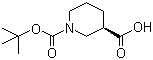 CAS # 163438-09-3, (R)-Boc-Nipecotic acid, (R)-Boc-Nip-OH, (R)-N-Boc-piperidine-3-carboxylic acid, 1-[(2-Methylpropan-2-yl)oxycarbonyl]piperidine-3-carboxylic acid