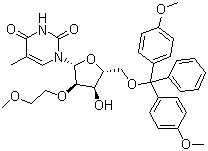 structure of CAS# 163759-50-0, 5'-O-[Bis(4-methoxyphenyl)phenylmethyl]-2'-O-(2-methoxyethyl)-5-methyluridine