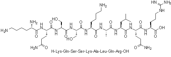 CAS 登录号：164031-33-8, L-赖氨酰-L-谷氨酰胺酰-L-丝氨酰-L-丝氨酰-L-赖氨酰-L-丙氨酰-L-亮氨酰-L-谷氨酰胺酰-L-精氨酸
