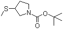 structure of CAS# 164666-07-3, 3-(Methylthio)-1-pyrrolidinecarboxylic acid tert-butyl ester