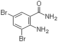 structure of CAS# 16524-04-2, 2-氨基-3,5-二溴苯甲酰胺