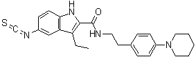 CAS # 1663564-42-8, 3-Ethyl-5-isothiocyanato-N-[2-[4-(1-piperidinyl)phenyl]ethyl]-1H-indole-2-carboxamide, GAT 100