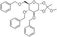 structure of CAS# 16697-49-7, 3,4,6-三-O-苄基-beta-D-吡喃甘露糖-1,2-(甲基原乙酸酯)