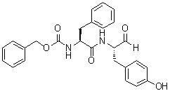 structure of CAS# 167498-29-5, N-[(1S)-2-[[(1S)-1-Formyl-2-(4-hydroxyphenyl)ethyl]amino]-2-oxo-1-(phenylmethyl)ethyl]carbamic acid phenylmethyl ester