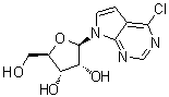 structure of CAS# 16754-80-6, 6-氯-9-(beta-D-呋喃核糖基)-7-脱氮嘌呤