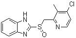 structure of CAS# 168167-42-8, 2-[[(4-Chloro-3-methyl-2-pyridinyl)methyl]sulfinyl]-1H-benzimidazole