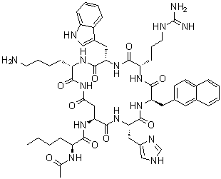 structure of CAS# 168482-23-3, N-Acetyl-L-norleucyl-L-alpha-aspartyl-L-histidyl-3-(2-naphthalenyl)-D-alanyl-L-arginyl-L-tryptophyl-L-lysinamide (2→7)-lactam