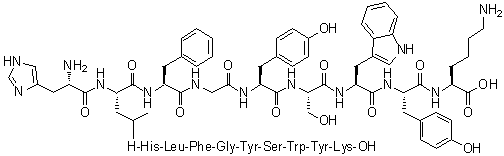 CAS # 168635-91-4, L-Histidyl-L-leucyl-L-phenylalanylglycyl-L-tyrosyl-L-seryl-L-tryptophyl-L-tyrosyl-L-lysine
