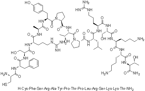 CAS 登录号：168782-25-0, L-半胱氨酰-L-苯丙氨酰-L-丝氨酰-L-精氨酰-L-丙氨酰-L-酪氨酰-L-脯氨酰-L-苏氨酰-L-脯氨酰-L-亮氨酰-L-精氨酰-L-丝氨酰-L-赖氨酰-L-赖氨酰-L-苏氨酰胺