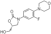 structure of CAS# 168828-82-8, (5R)-3-(3-Fluoro-4-(4-morpholinyl)phenyl)-5-hydroxymethyl-2-oxazolidione