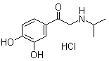 structure of CAS# 16899-81-3, 3',4'-Dihydroxy-alpha-(isopropylamino)acetophenone hydrochloride