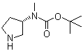 structure of CAS# 169750-01-0, tert-Butyl (S)-methyl(pyrrolidin-3-yl)carbamate