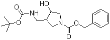 CAS # 169750-71-4, 3-[[[(1,1-Dimethylethoxy)carbonyl]amino]methyl]-4-hydroxy-1-pyrrolidinecarboxylic acid phenylmethyl ester