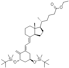 structure of CAS# 169900-32-7, (1alpha,3beta,5E,7E)-1,3-Bis[[(1,1-dimethylethyl)dimethylsilyl]oxy]-9,10-secochola-5,7,10(19)-triene-24-carboxylic acid ethyl ester