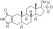 structure of CAS# 170082-17-4, (5beta,17beta)-17-羟基-17-(甲基-d3)-2'H-雄甾-2-烯并[3,2-c]吡唑-5'(1'H)-酮