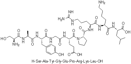CAS # 170173-06-5, L-Seryl-L-alanyl-L-tyrosylglycyl-L-alpha-glutamyl-L-prolyl-L-arginyl-L-lysyl-L-leucine