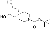 structure of CAS# 170229-04-6, tert-Butyl 4,4-bis(2-hydroxyethyl)-1-piperidinecarboxylate