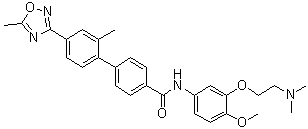structure of CAS# 170230-39-4, N-[3-[2-(二甲基氨基)乙氧基]-4-甲氧基苯基]-2'-甲基-4'-(5-甲基-1,2,4-恶二唑-3-基)-[1,1'-联苯]-4-甲酰胺