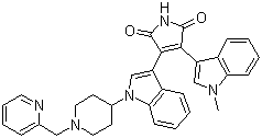 CAS # 170364-57-5, Enzastaurin, LY 317615, 3-(1-Methyl-1H-indol-3-yl)-4-(1-(1-(2-pyridinylmethyl)-4-piperidinyl)-1H-indol-3-yl)-1H-pyrrole-2,5-dione