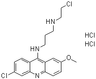 structure of CAS# 17070-45-0, 2-甲氧基-6-氯-9-(2-氯乙基氨基丙基氨基)吖啶二盐酸盐