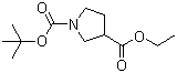 structure of CAS# 170844-49-2, Ethyl 1-Boc-3-pyrrolidinecarboxylate