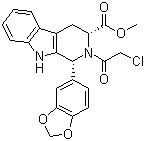 structure of CAS# 171489-59-1, (1R,3R)-1-(1,3-Benzodioxol-5-yl)-2-(chloroacetyl)-2,3,4,9-tetrahydro-1H-pyrido[3,4-b]indole-3-carboxylic acid methyl ester