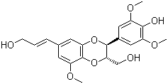 CAS # 171674-89-8, Nitidanin, (2R,3R)-rel-2,3-Dihydro-3-(4-hydroxy-3,5-dimethoxyphenyl)-6-[(1E)-3-hydroxy-1-propen-1-yl]-8-methoxy-1,4-benzodioxin-2-methanol