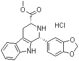 structure of CAS# 171752-68-4, 顺式-(1R,3R)-1,2,3,4-四氢-1-(3,4-亚甲二氧基苯基)-9H-吡啶并[3,4-b]吲哚-3-羧酸甲酯盐酸盐