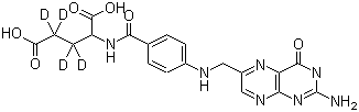 CAS # 171777-72-3, Folic acid-D4, N-[4-[[(2-Amino-1,4-dihydro-4-oxo-6-pteridinyl)methyl]amino]benzoyl-2,3,5,6-D4]-L-glutamic acid
