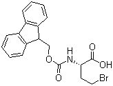 structure of CAS# 172169-88-9, (2S)-4-Bromo-2-[[(9H-fluoren-9-ylmethoxy)carbonyl]amino]butanoic acid