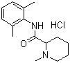 CAS # 1722-62-9, Mepivacaine hydrochloride, 1-Methyl-2',6'-pipecoloxylidine hydrochloride, N-(2,6-Dimethylphenyl)-1-methyl-2-piperidinecarboxamide hydrochloride