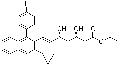 CAS 登录号：172336-33-3, [R-(R*,S*)]-3,5-二羟基-7-[2-环丙基-4-(4-氟苯基)-3-喹啉基]-6-庚烯酸乙酯