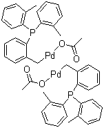 structure of CAS# 172418-32-5, 反式-双[2-(二邻甲苯基膦)苄基]乙酸二钯