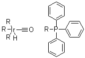 structure of CAS# 17250-25-8, 羰基三(三苯基膦)氢化铱(I)