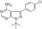 structure of CAS# 172889-27-9, 3-(4-氯苯基)-1-叔丁基-1H-吡唑并[3,4-d]嘧啶-4-胺