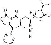 CAS 登录号：173154-01-3, 阿利吉仑中间体 E, (4S)-3-[(2S,4S)-4-叠氮-2-异丙基-1-氧代-4-[(2S,4S)-四氢-4-异丙基-5-氧代-2-呋喃基]丁基]-4-苄基-2-噁唑烷酮