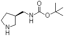 CAS # 173340-25-5, (R)-3-N-Boc-aminomethylpyrrolidine, tert-Butyl (3R)-pyrrolidin-3-ylmethylcarbamate