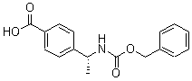 structure of CAS# 173898-15-2, 4-[(1R)-1-[[(Phenylmethoxy)carbonyl]amino]ethyl]benzoic acid